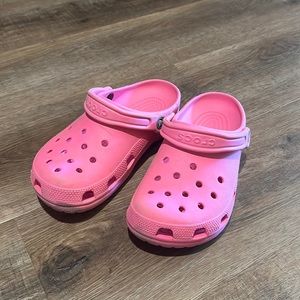 Pink Crocs size 9w/7m